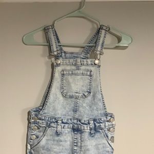 Girls Sz 10 Light jean overalls distressed